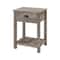 Walker Edison Gray Wash Country Single Drawer Nightstand